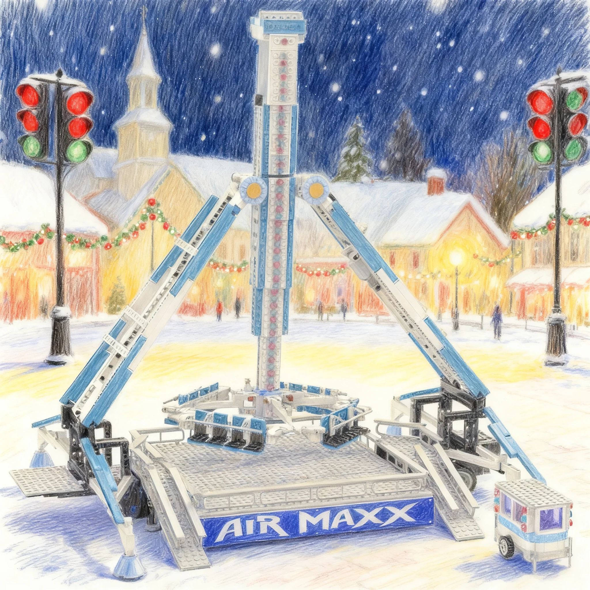 Фото 2191 деталь MOC Creator Expert: Модель аттракциона Loopfigter, конструктор, идея для рождественского подарка, DIY, для детского творчества №1