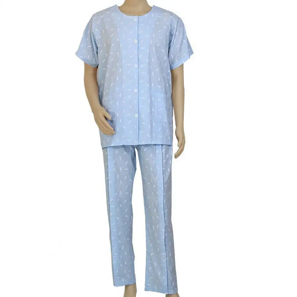 

Long Sleeve Homewear Wear-resistant Sweat-absorbing Bedridden Elderly Pajamas for Home