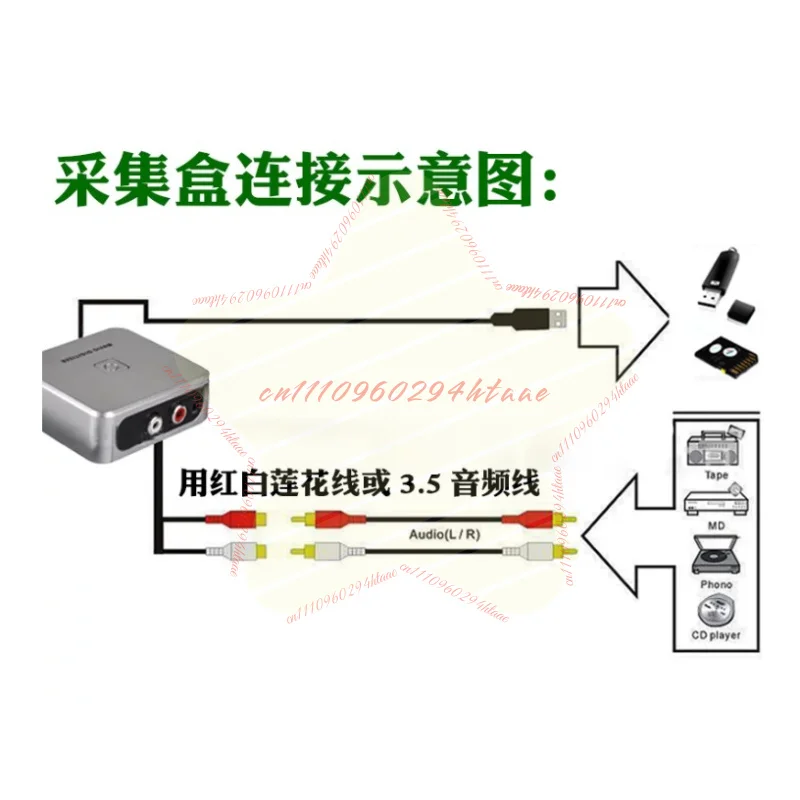 Фото USB-устройство для записи аудио: преобразователь кассет в MP3/адаптер для проигрывателей в MP3, музыкальный дигитайзер №4