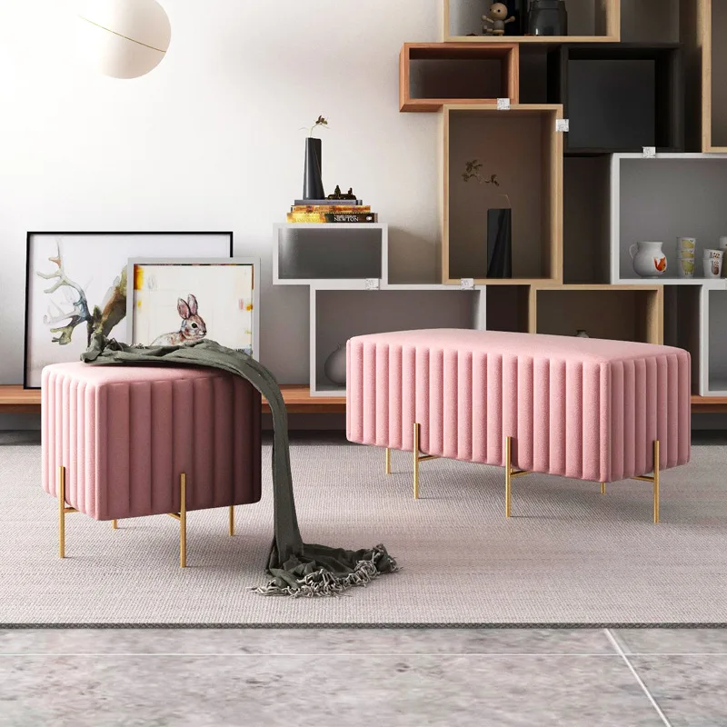 

Luxury Living Room Chair Shoes Stool Bench Home Door Dress Hotel Bar Cafe Store Long Sofa Rest Stool Kid Customized Vanity Chair