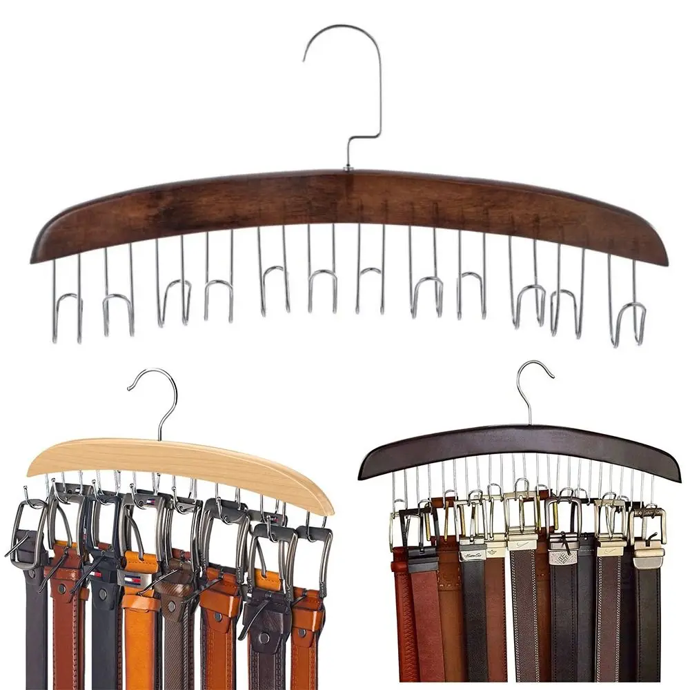 

Wooden Wardrobe Organizer Belt Hanger Organizer Scarf Holder 12 Hooks Tie Scarf Hanger Save Space Storage Hanger Belts Rack