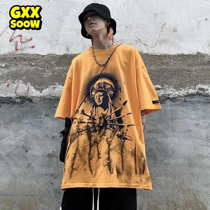 

Men T Shirt Creative Print Short Sleeve T-shirt Hip Hop Harajuku Streetwear 2022 Summer Tshirt Men Women Tees Tops WP093
