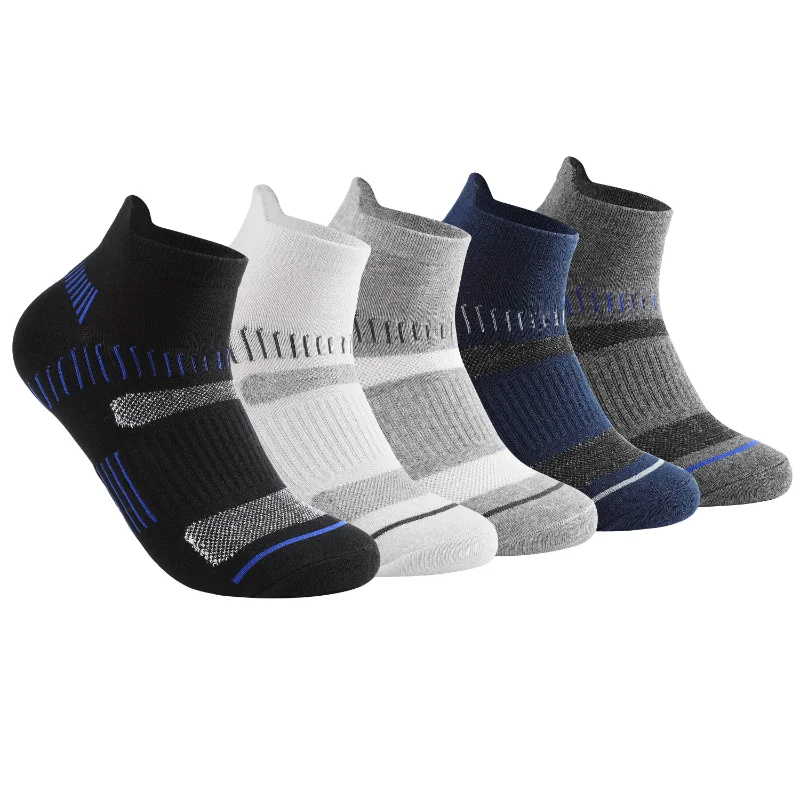 5 Pairs/Lot Men's Socks Thin Sport Mesh Breathable Short Tube Casual Sweat-absorbing Deodorant Short Tube Mens Sports Socks Male