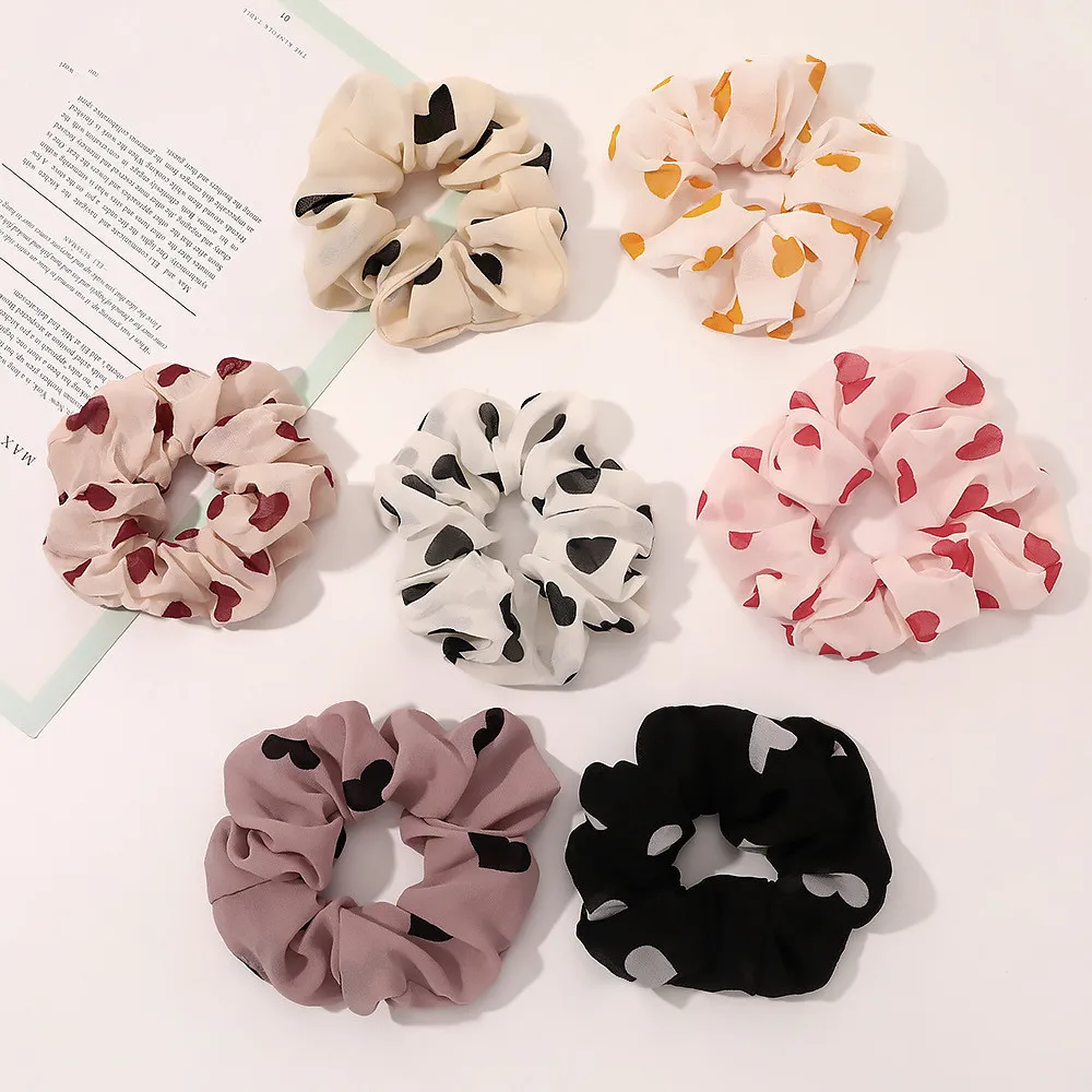 

Fashion College Style Solid Color Fabric Large Polka Dots Bands Elastic Hair Scrunchies Bands Women Hair Ties Girls Accessories