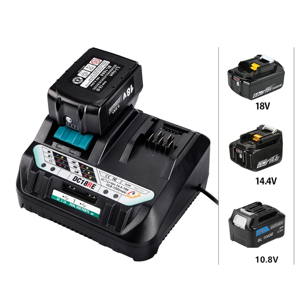 

DC18RE Li-ion Battery Charger Charging For Makita 18V 14.4V 10.8V 12V Tools BL1830 BL1430 BL1016 BL1021 BL1041 DC18RF And DC10WD