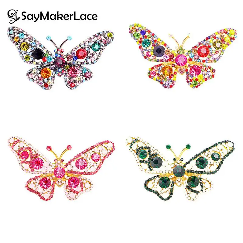 

Crystal Multicolor Butterfly Brooch Pin Jewelry For Women Spring Insect Brooch Pin Coat Brooch Fashion Costume Jewelry Dropping