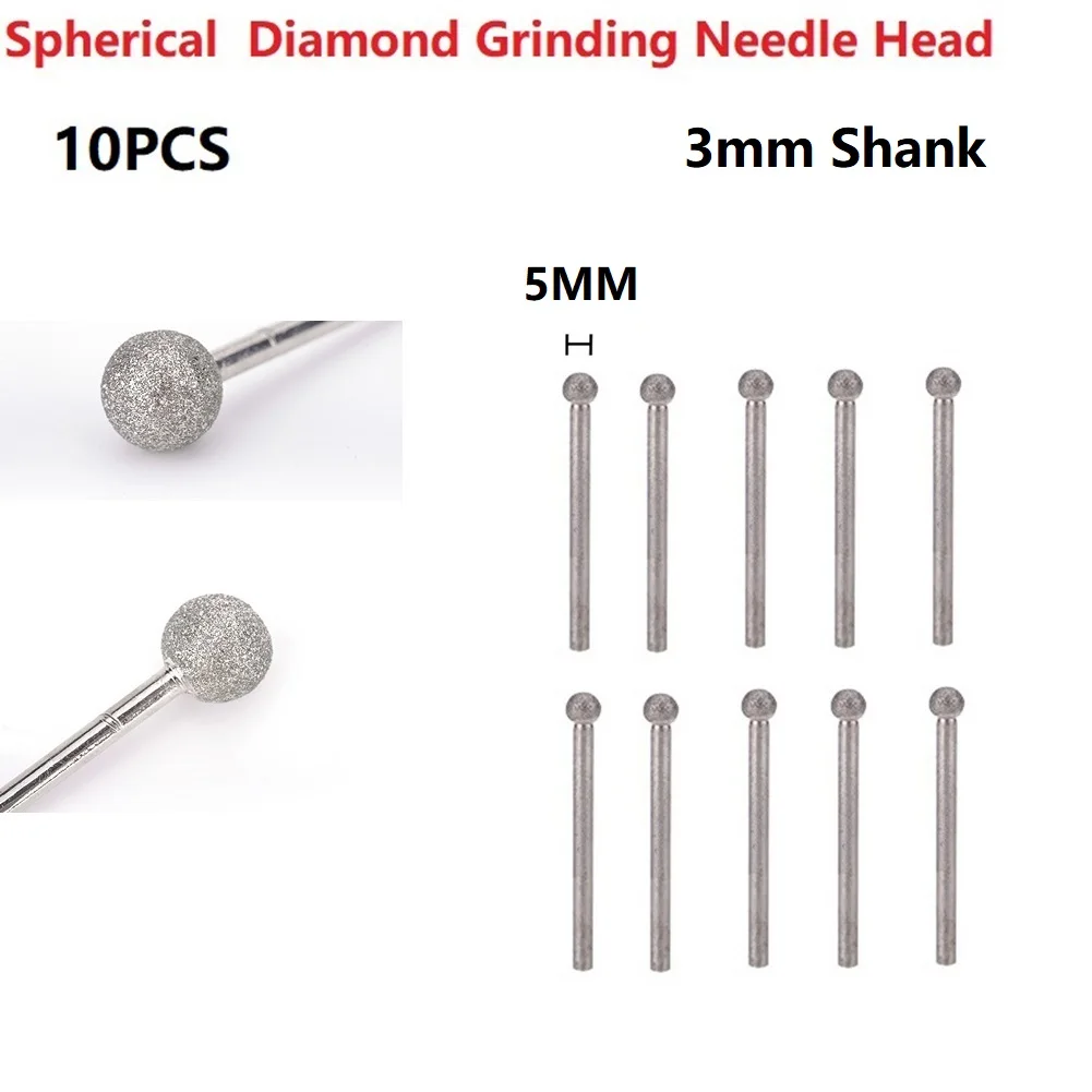 

33-40mm Length Needle Head Grinding Sculpting Tools 10pcs 4/5/6/8/10/12mm