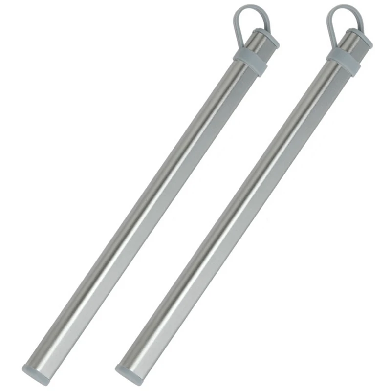 

2X Chopsticks Storage Tubes Aluminum Alloy Box Case For Titanium Chopsticks Storage Box Without Chopsticks Gray