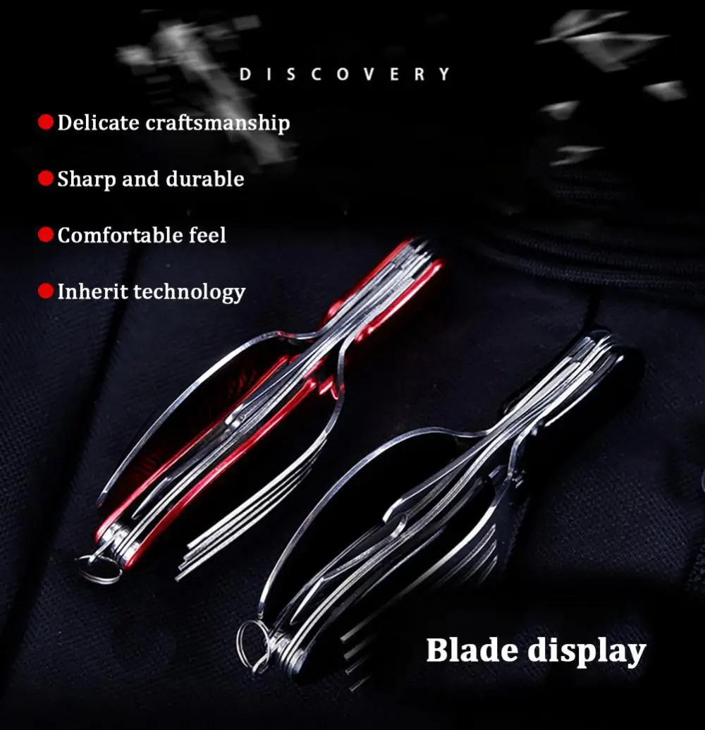 Набор складных столовых ложки ножа вилки открывалки для бутылок из нержавеющей