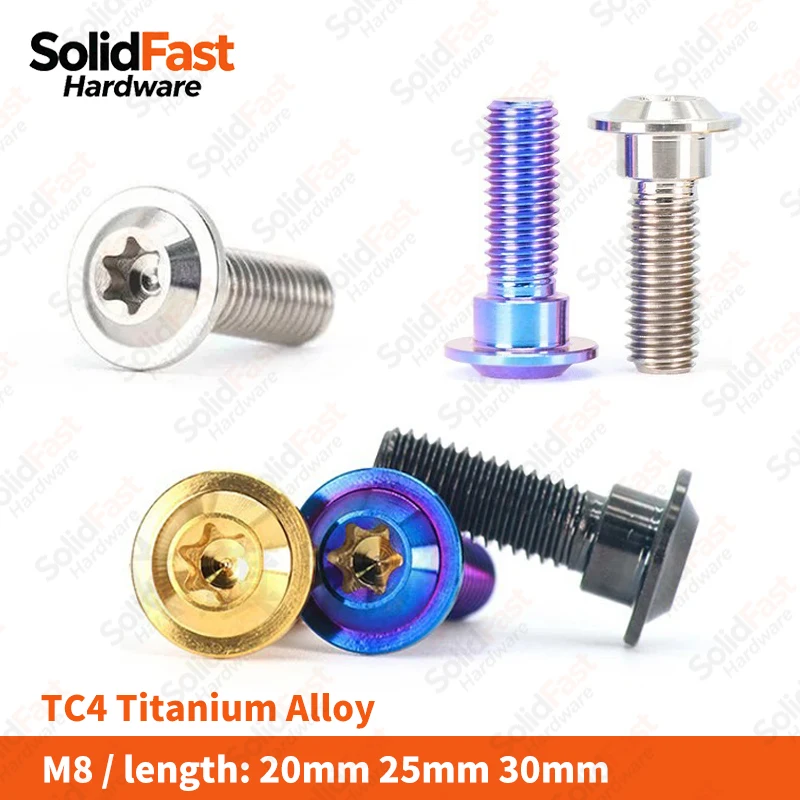 Фото Титановые болты M8 с головкой Torx Pan Head, цветные винты из сплава TC4 для тормозных дисков, аксессуары для модификации мотоциклов и велосипедов №1