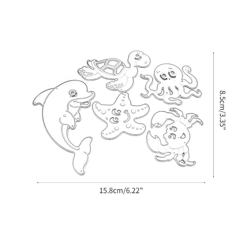 5 шт. ремесла DIY морская жизнь режущие штампы трафареты для резки металла штампа