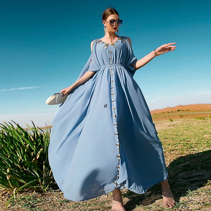Ramadan Eid Mubarak Kaftan Dubai Abaya Turkey Islam Muslim Arabic Long Dress Abayas For Women Caftan Robe Musulmane Longue Femme