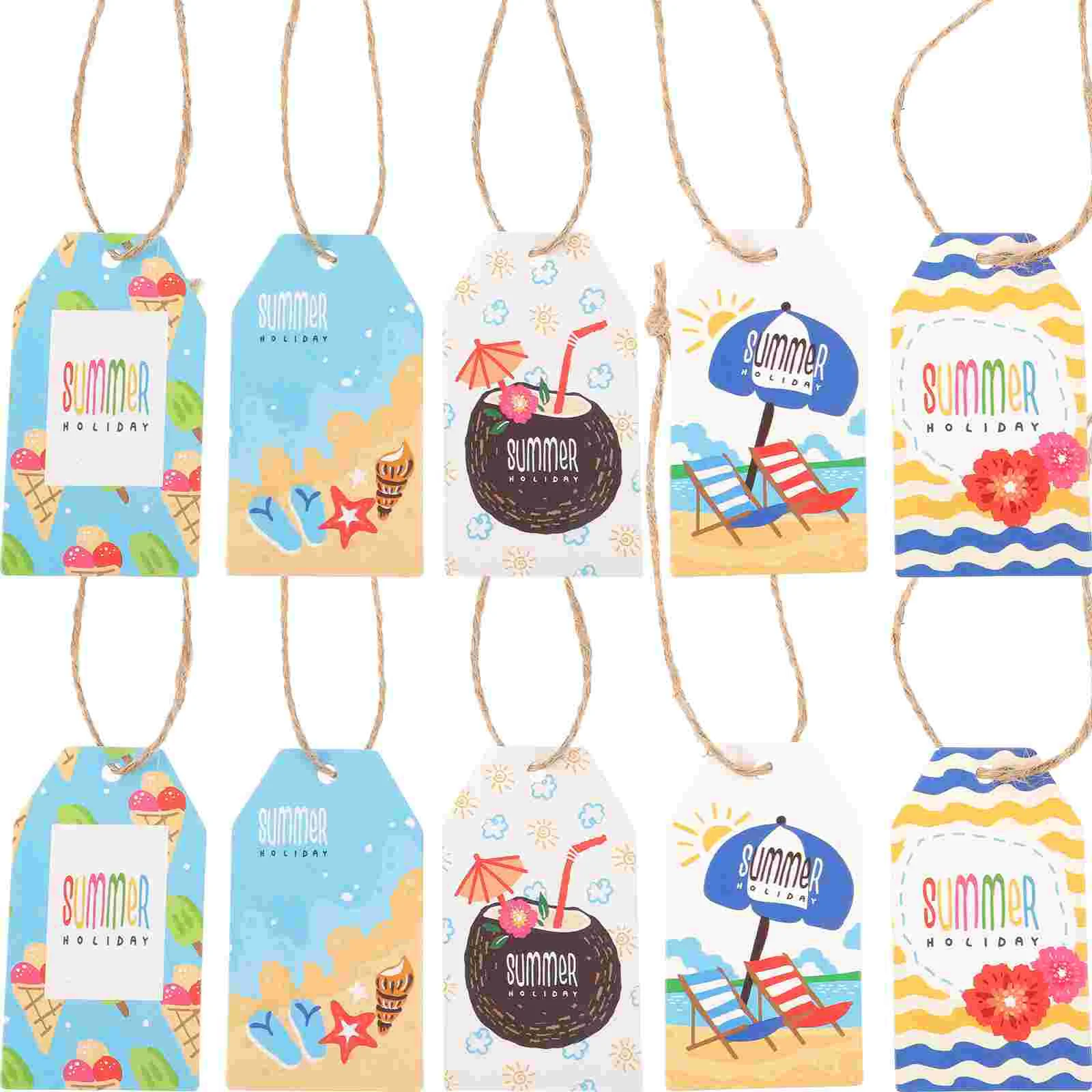 

60Pcs Gift Vacation Celebration Holiday Summer Gift Tags Summer Hanging Tags for Party Holiday Summer Gift