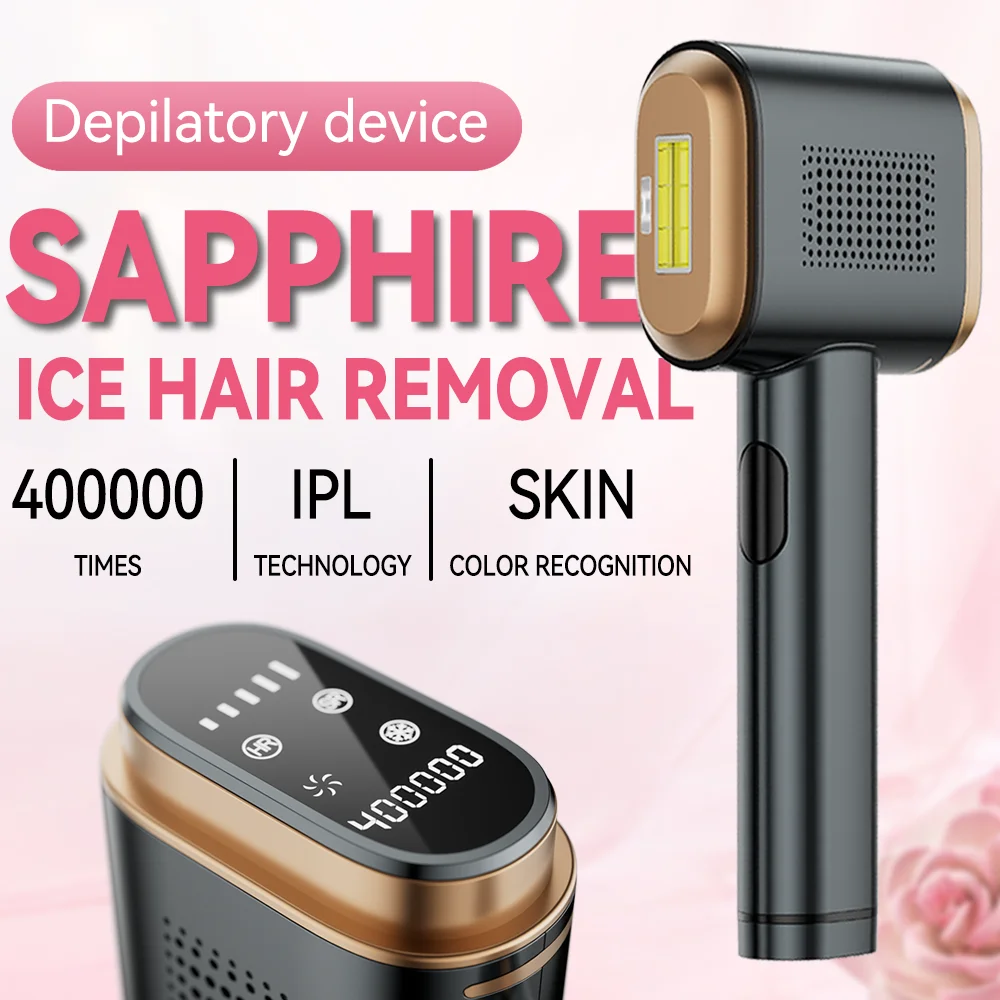 Фото Домашнее использование IPL Лазерная эпиляция Sapphire Ice Cool Лазерная эпиляция Безболезненно Тяжелые волосы Постоянное отсутствие волос Распознавание цвета кожи №1