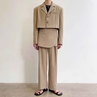 blazers men casual trendy loose korean suit tops male vintage jacket streetwear