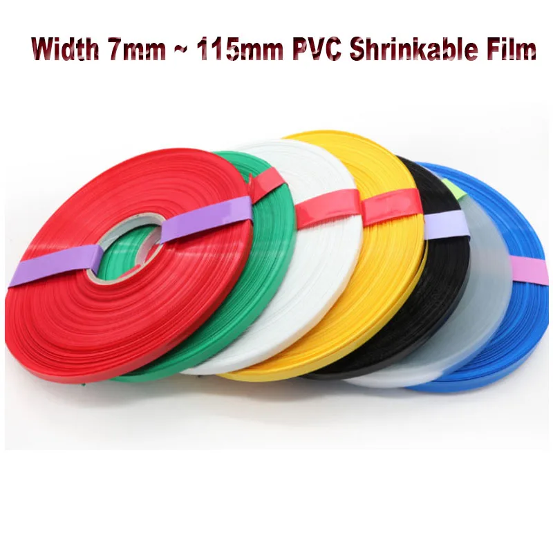 

2Meters Width7mm ~ 115mm PVC Shrinkable Film Lithium Battery Heat Shrink Tubing Liion Wrap Cover Skin Sleeves Insulation Sheath