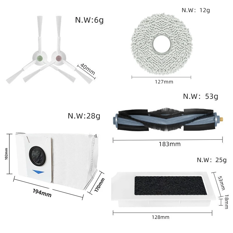 Основная боковая щетка HEPA-фильтр швабра мешок для пыли запасные части Ecovacs Deebot T10