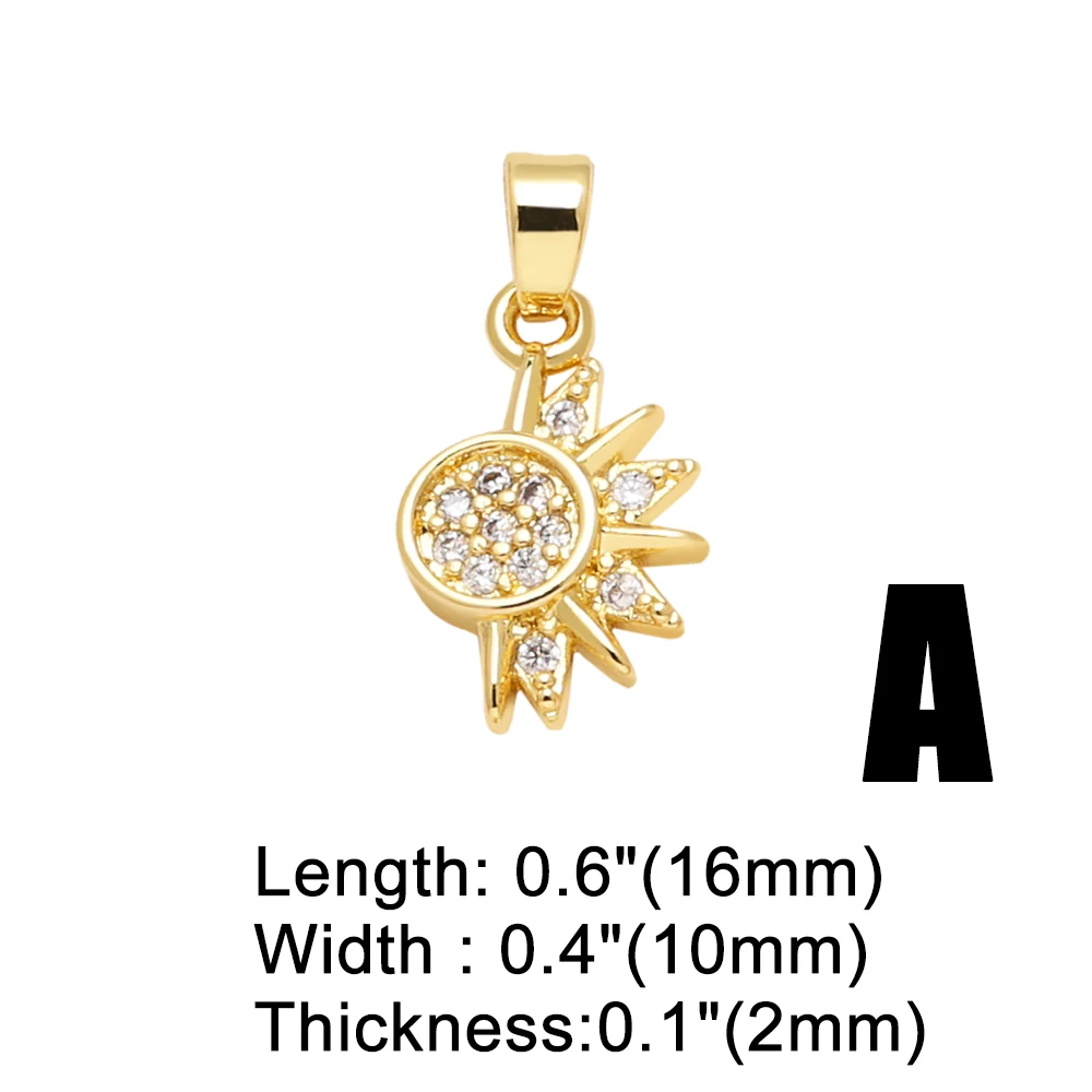 OCESRIO белые кристаллы маленькие звезды луна солнце шармы для браслета медное