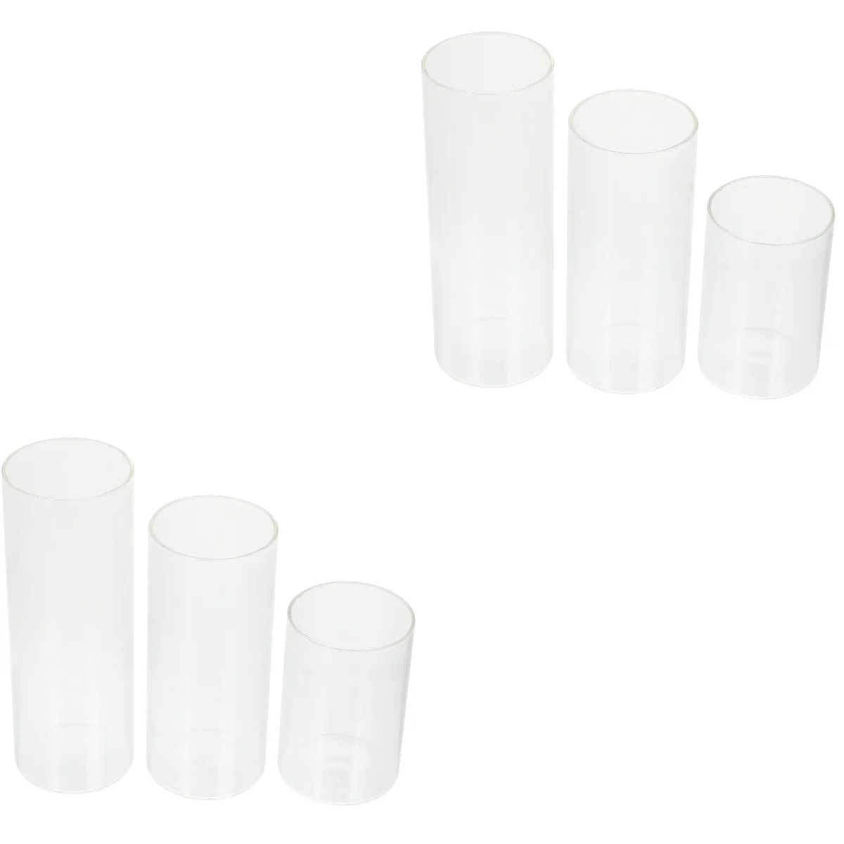 

6 pcs Glass Transparent Cup Holder Simple Style Container