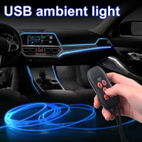 car interior light decorative ambient lamp 64 colors multiple modes sound control usb optical fiber neon car interior accessorie
