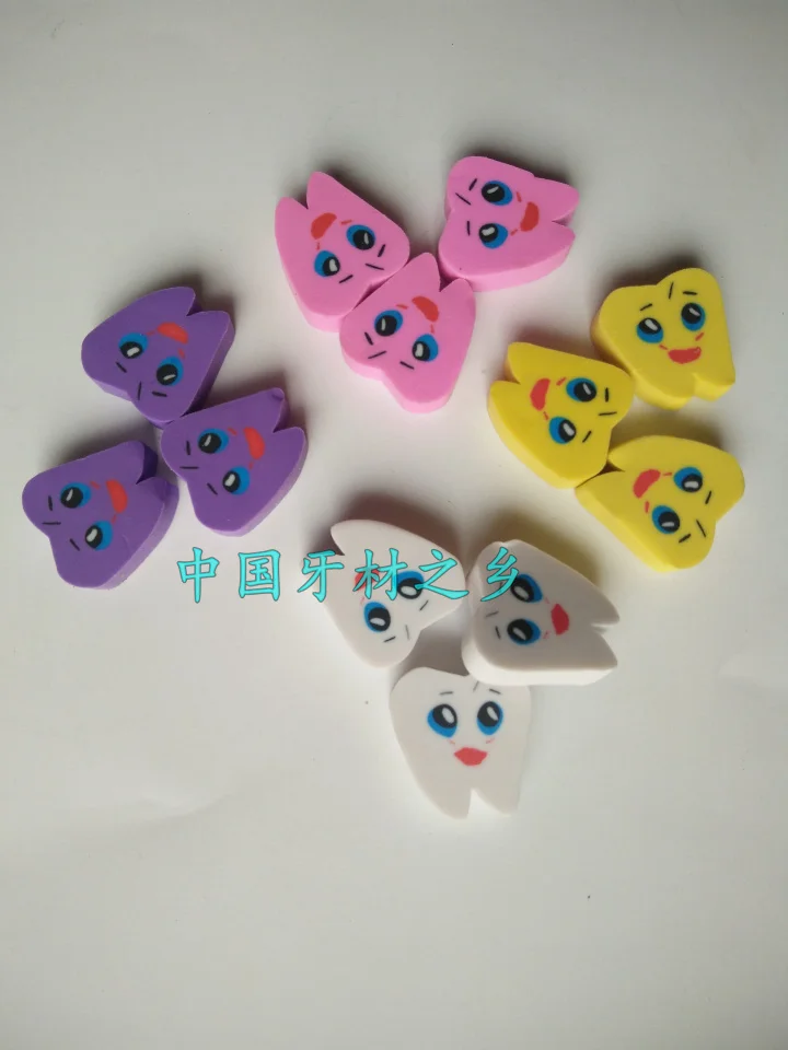 Dental materials Cute tooth shape eraser Tooth model 20pcs free shipping