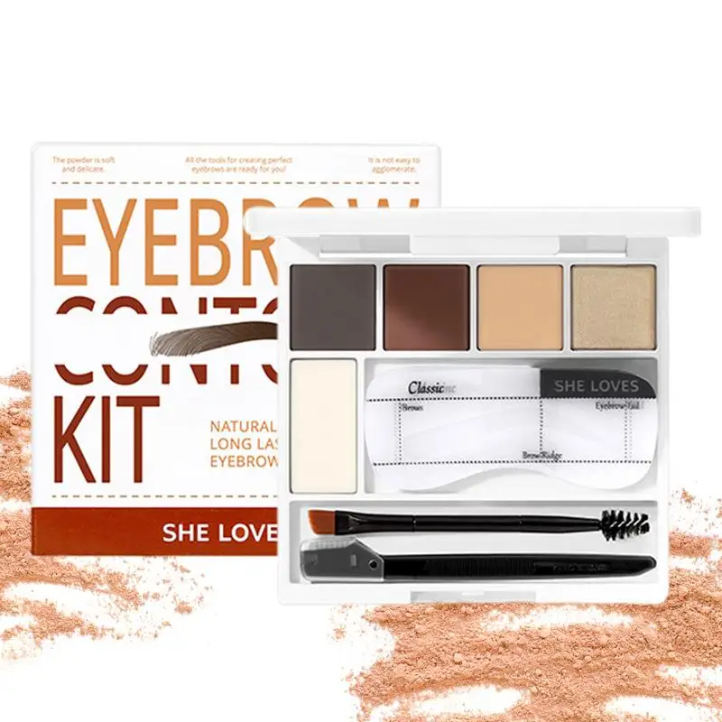 

Eyebrow Powder Kit Sweatproof Brow Makeup Palette Eyebrow Pomada Kit With Mirror Eye Brow Make Up Kit For Party Dating Work