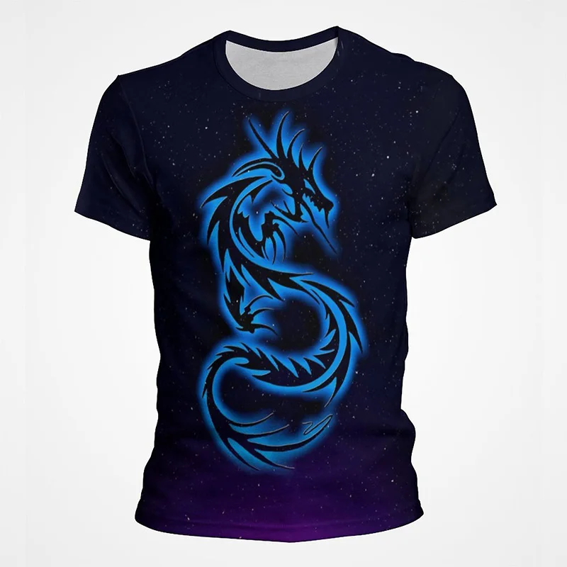 

New Summer Men Dragon Graphic T Shirt 3D Printed T-Shirt Casual Sports O Collar Men Goth Style Casual Women Oversized Clothing