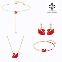 stylish womens ruby pendant sterling silver swan necklace luxury designer jewelry earrings boutique crystal gift bracelet