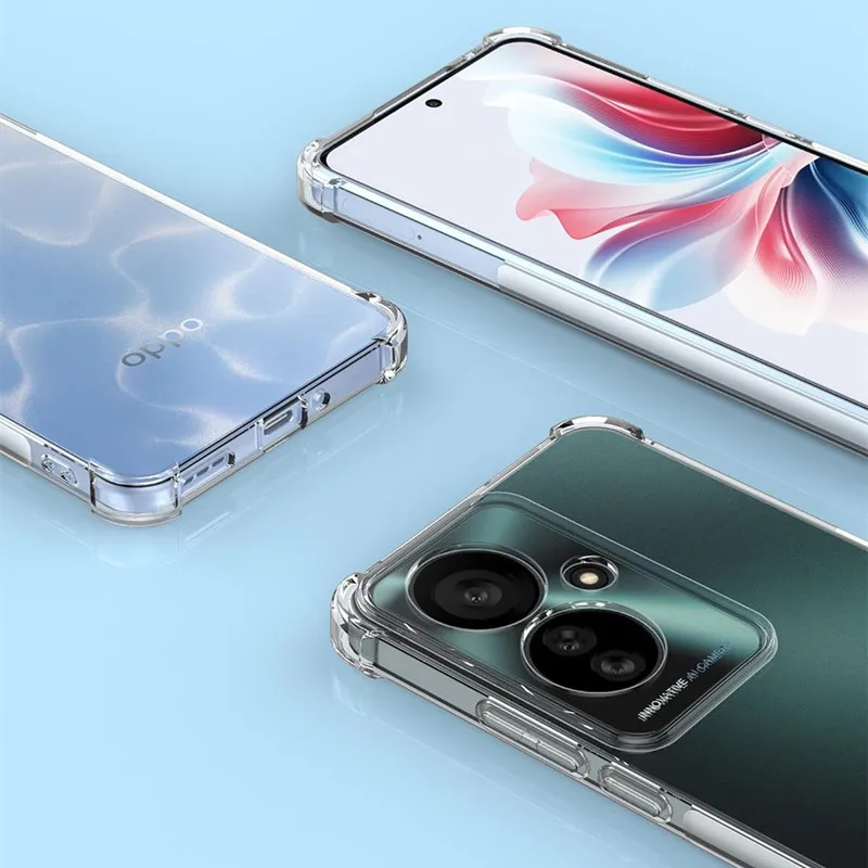 Противоударный чехол из ТПУ с четырьмя углами для OPPO Reno 12 11F Reno11 8T 8 Pro Lite защитный