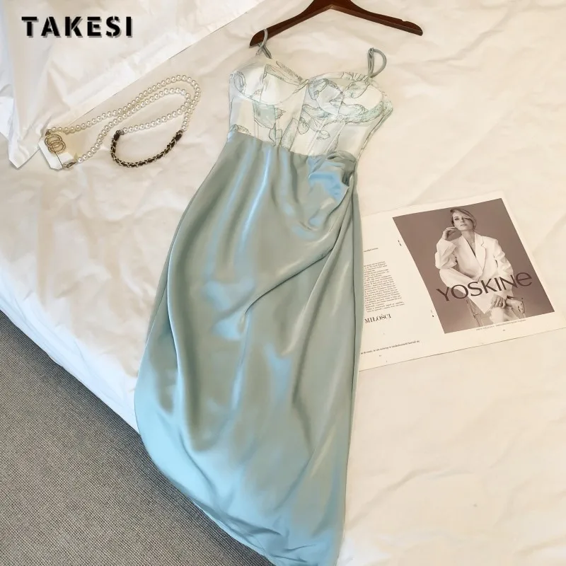 Женское платье с цветочным принтом элегантное лоскутное открытой спиной и весна