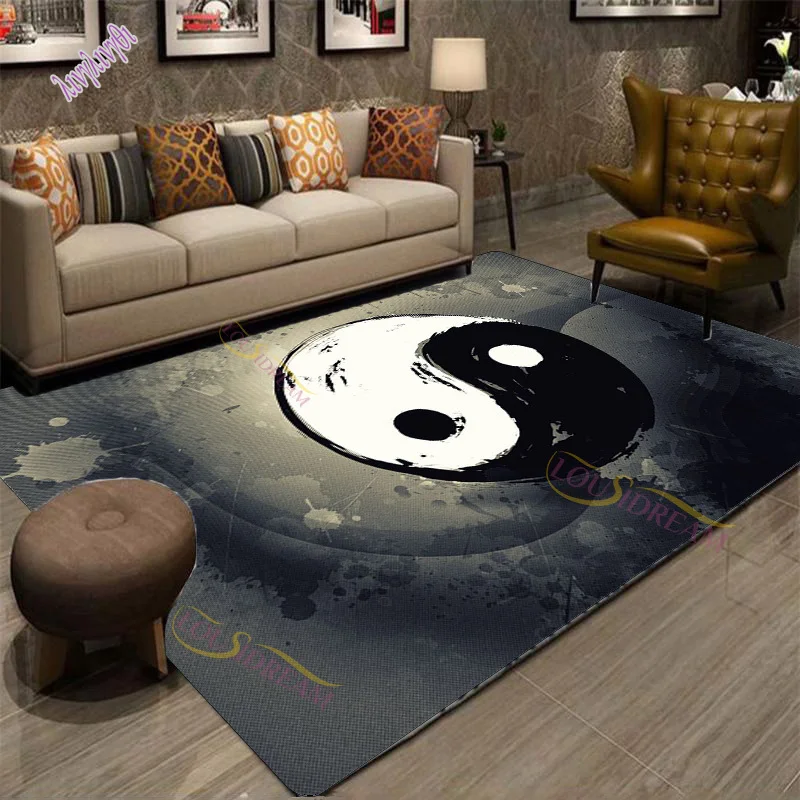

Modern Chinese Dragon Tiger Tai Bagua Yin Yang Area Rugs Living Room Carpet for Children Play Home Deco Floor Mat and Carpets