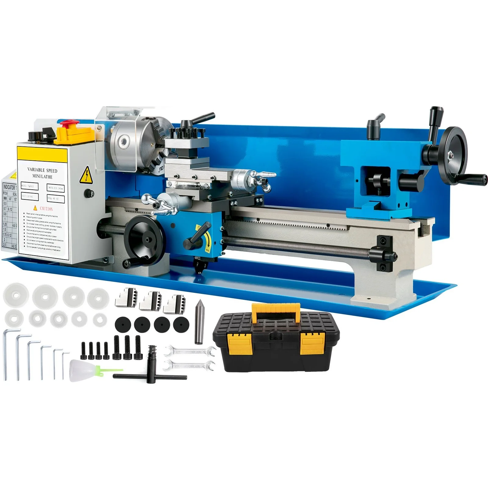 

Metal Lathe 7" x 14",Mini Metal Lathe 0-2500 RPM Variable Speed,Mini Lathe with 4" 3-jaw Chuck,Bench Top Metal Benchtop Lathe