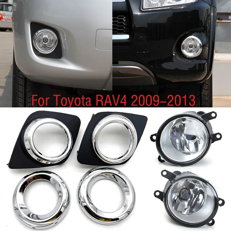 Dành Cho Xe Toyota RAV4 2009 2010 2011 2012 2013 Trước Sương Mù Ban Ngày Đèn Khung Viền Bao Da Hood Foglight foglamp