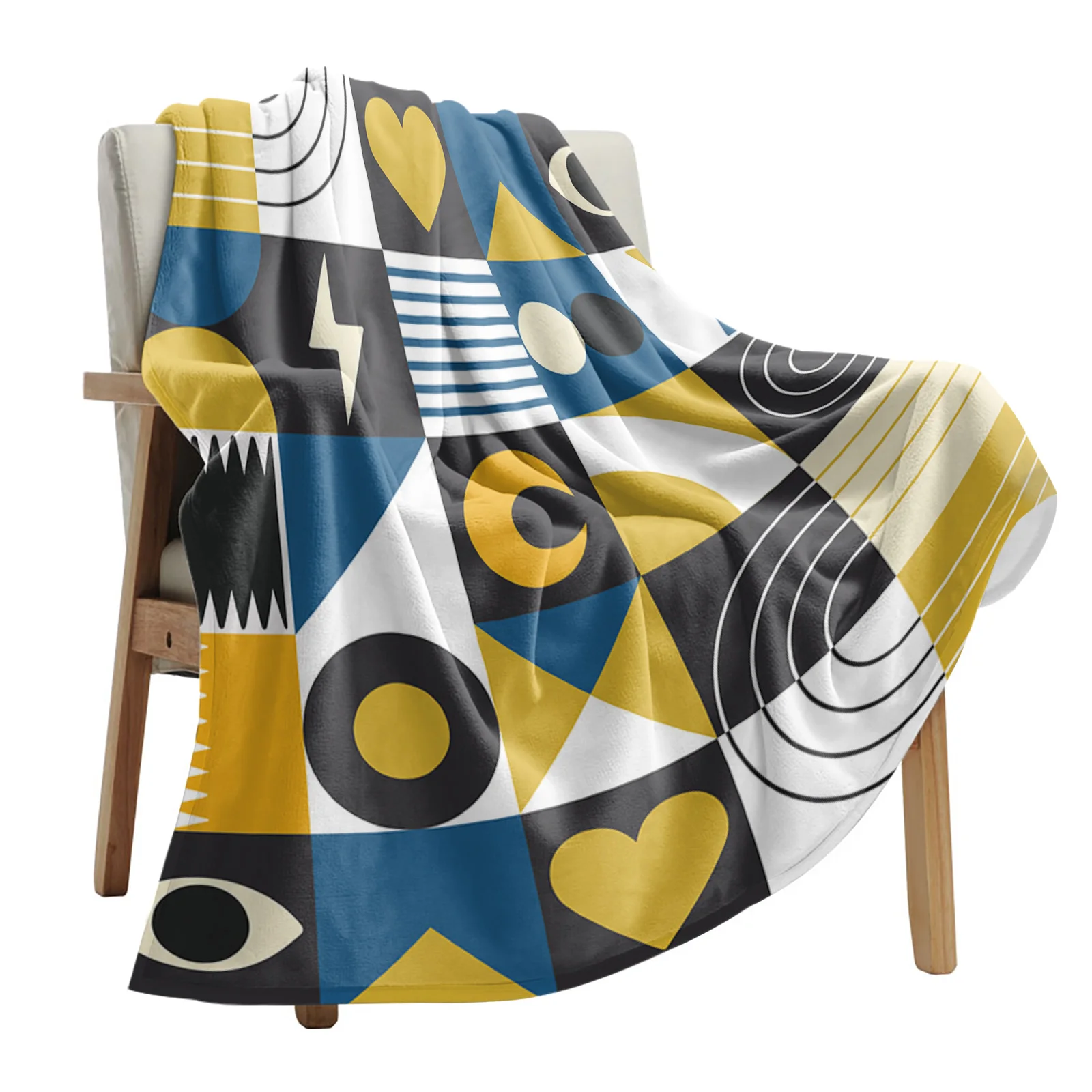 

Одеяло цветное в стиле ретро, портативное мягкое покрывало для кровати, офиса, Фланелевое покрывало