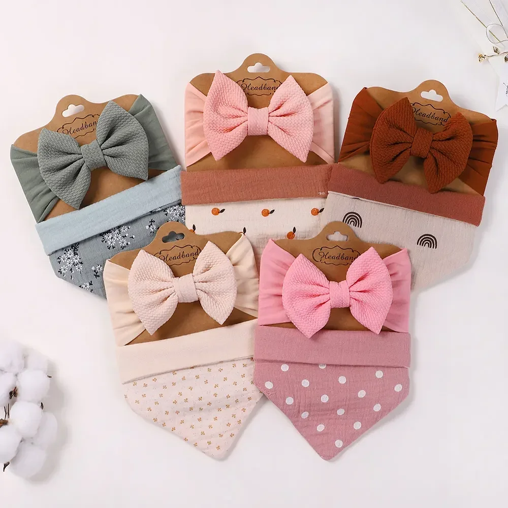 2 шт. детская эластичная бандана с большим бантом