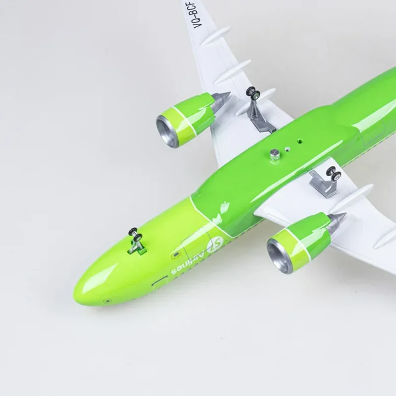 Новый 47 см 1/80 самолет A320NEO A320 NEO Siberia S7 Airlines Модель игрушки Свет и шасси колеса Литая под давлением модель самолета из смолы Декор