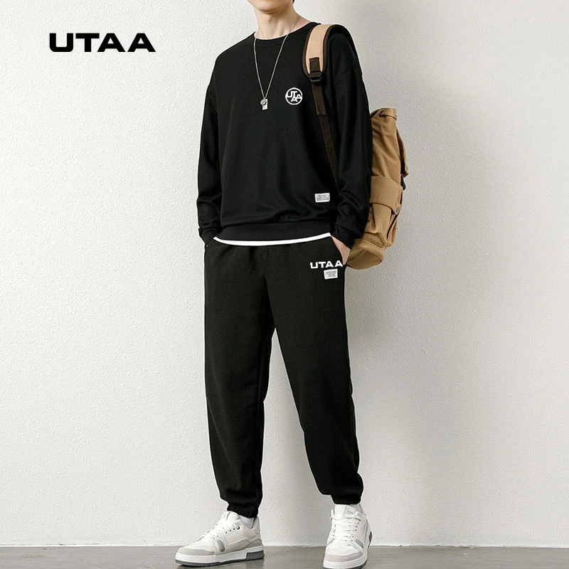 

2023 Spring UTAA Men Golf Wear Golf Suit Malbon Golf Clothing men Waffle Sports Golf Horse Golf Wear Men 2-piece sports suit