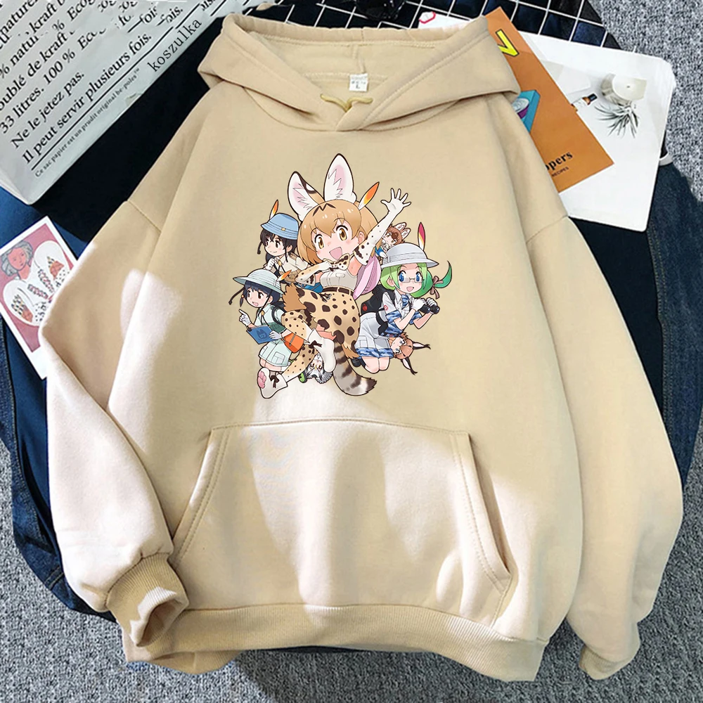 

Kemono Friends Hoodie Women Haruku Graphic Kawaii Caracal Kyururu Serval Hoodies Unisex Anime Manga Hooded Sweatshirts Korea