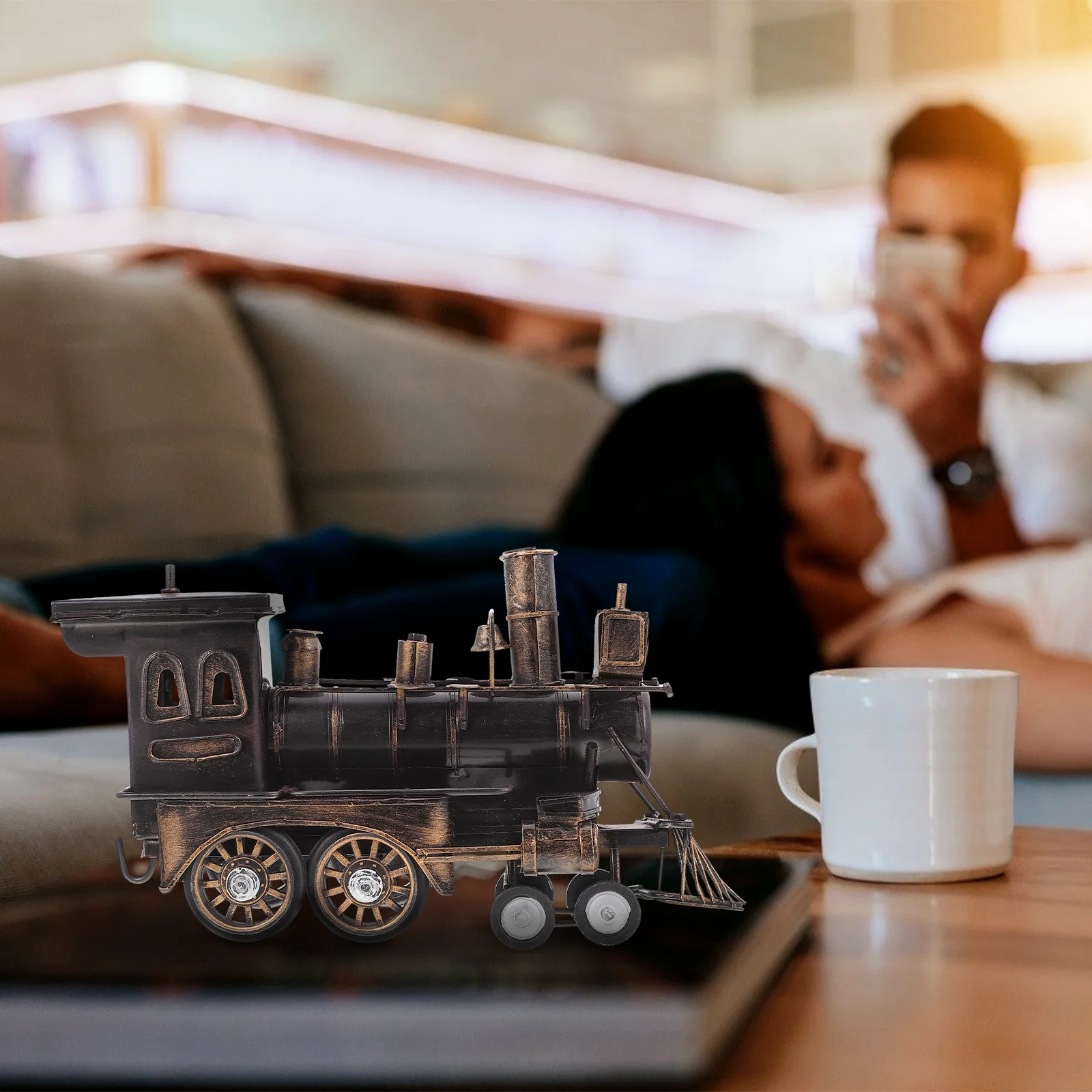 Передняя модель локомотива украшение для рабочего стола фигурка скульптура