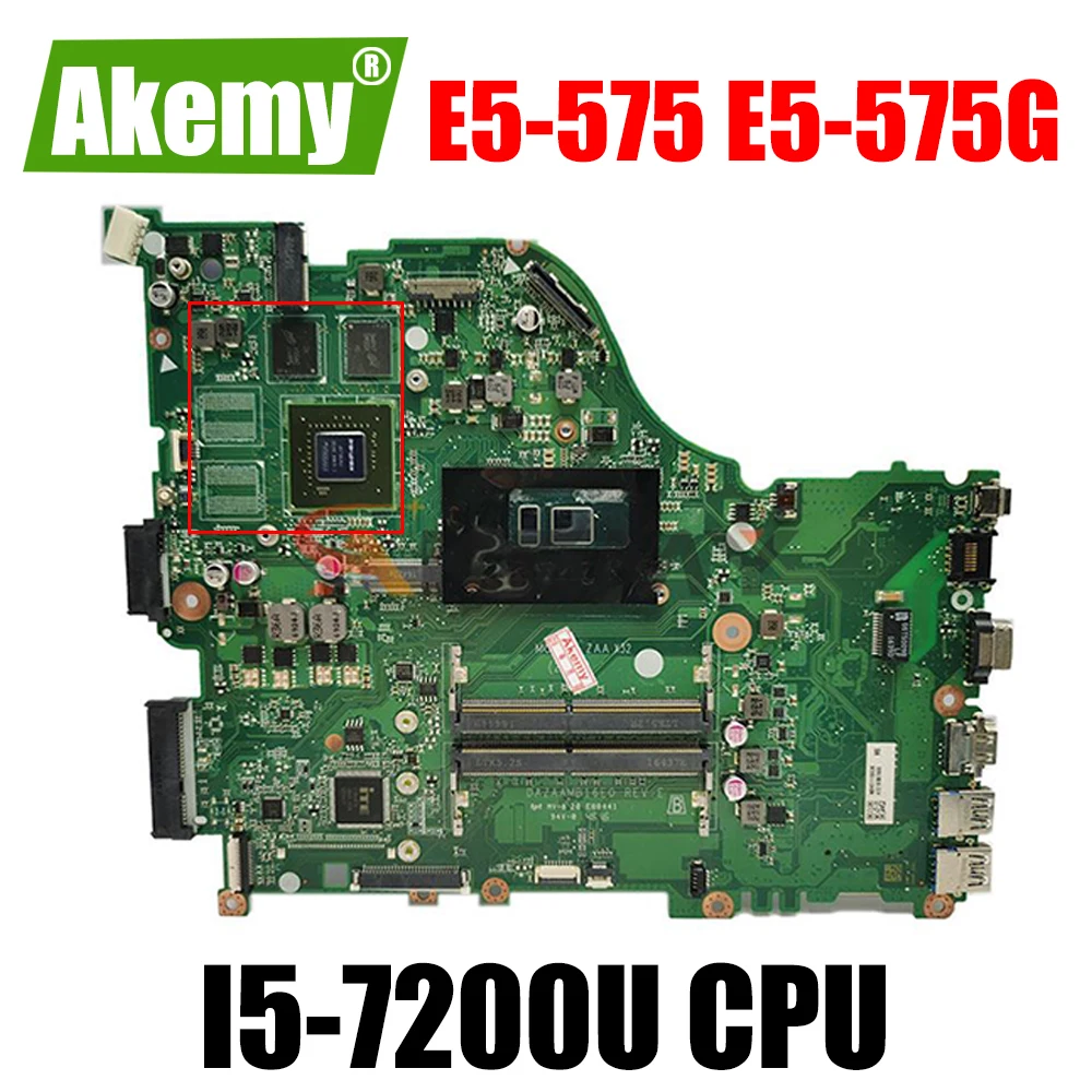 

Free shipping For Acer E5-575 E5-575G Laptop motherboard DAZAAMB16E0 With SR342 I5-7200U CPU 100% working well