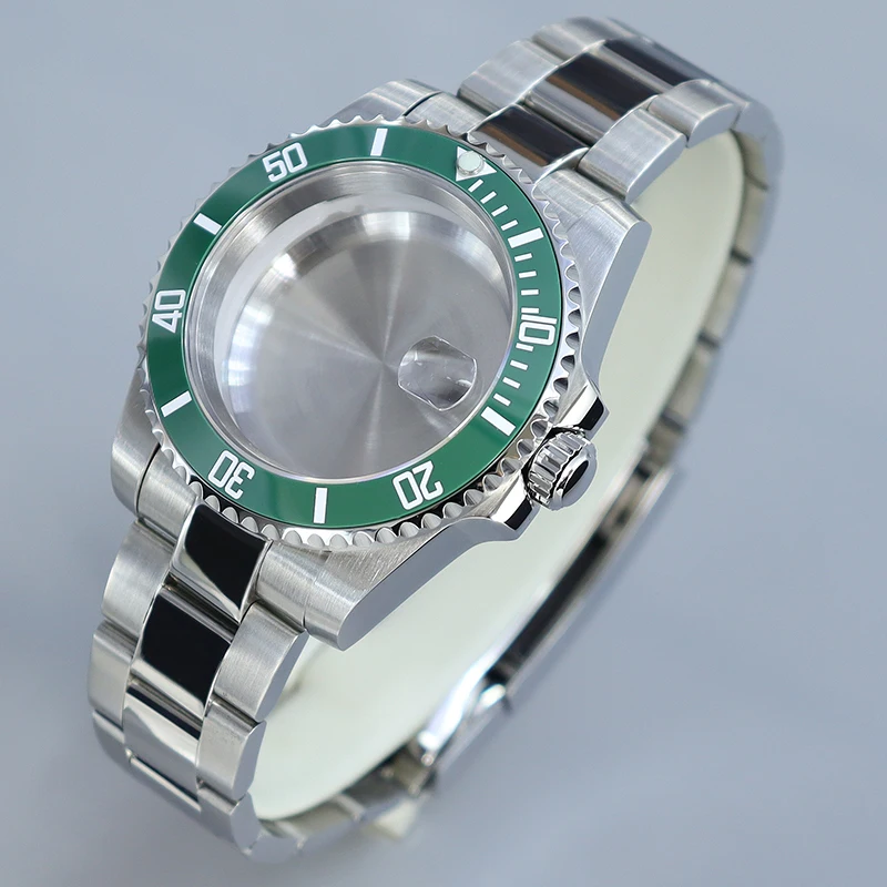 Фото Корпус часов 40 мм, сапфировое стекло для Submariner GMT NH35 NH36 NH34 NH38 NH72 Miyota 8215 Eta 2824, наклонная пряжка безеля №1