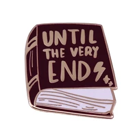 d0457 creativity funny until the very end reading book enamel pins magic books alloy brooch badge cute jewelry gift