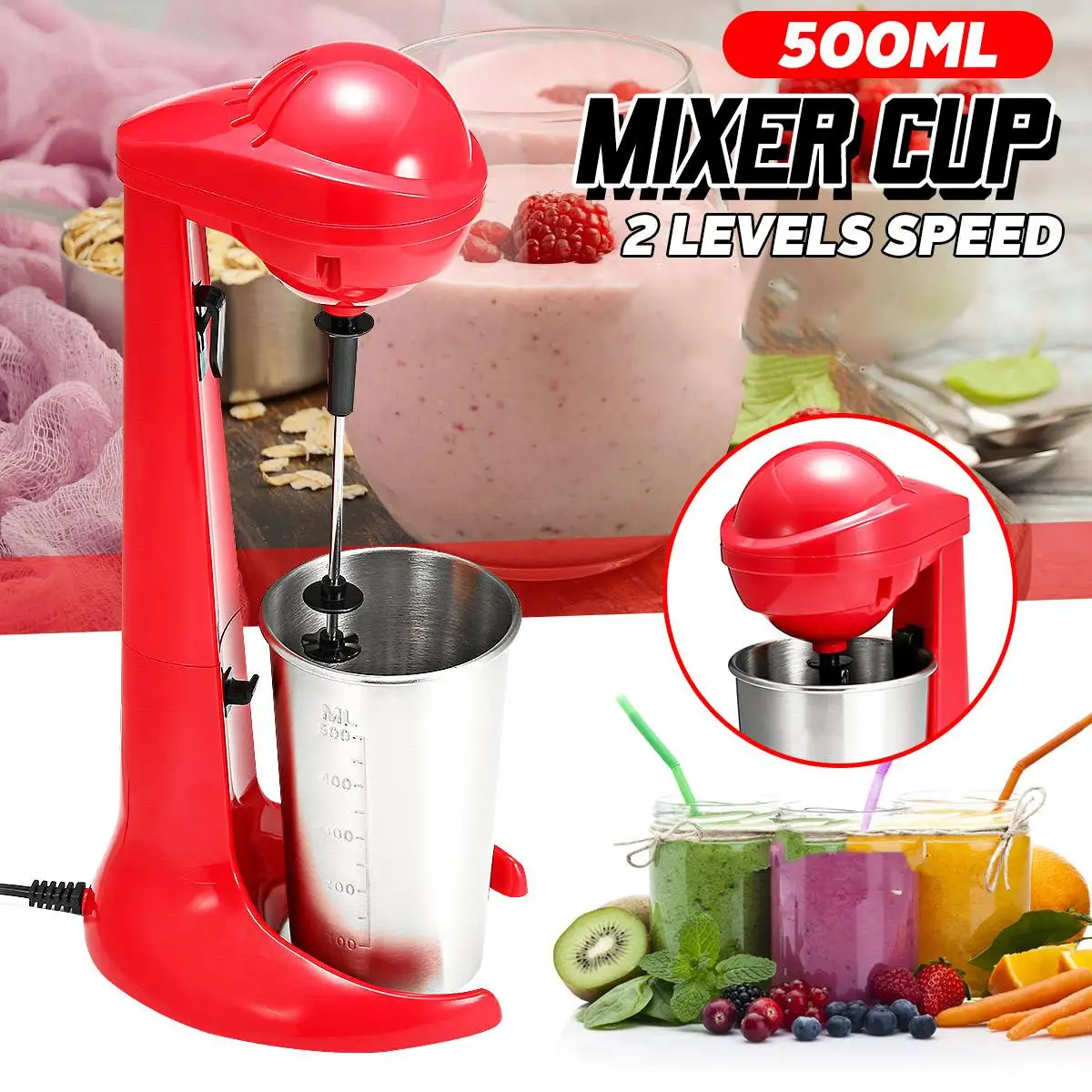 

Milkshake Stirring Machine Electric Blender Milk Foam Shaker Coffee Drink Mixer Blender Stainless Steel Bubble Milkshake Maker