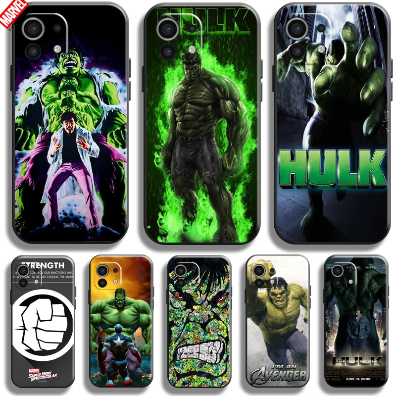 

Marvel Hulk Avengers For Xiaomi Mi 11 11 Lite 5G Phone Case Soft Silicon Coque Cover Black Funda Captain America Thor