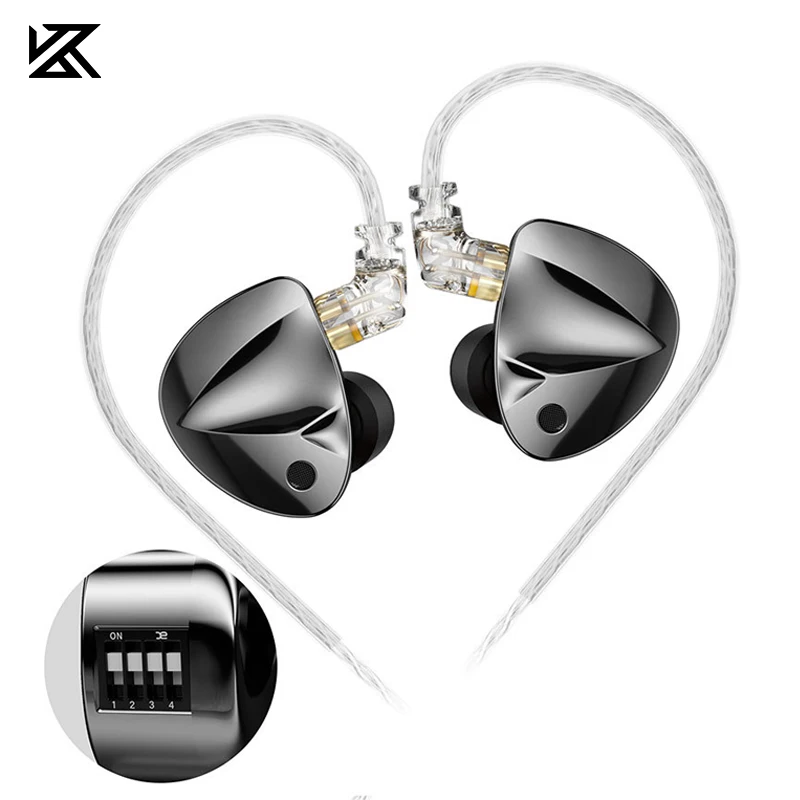 KZ D-FI HiFi IEMs-вкладыши 4-уровневый монитор тюнинговые переключатели для наушников Live