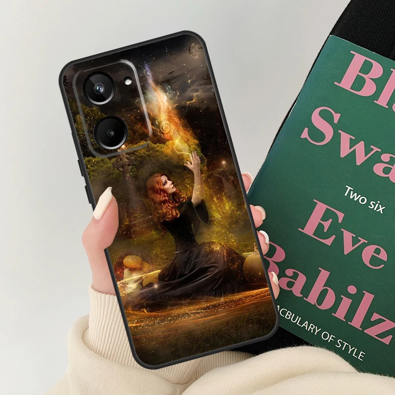 Хэллоуин Луна ведьма ужас для Realme 11 10 9 12 Pro Plus GT Neo 6 5 C21Y C25s C30 C31 C33 C35 C51 C53 C55 C67