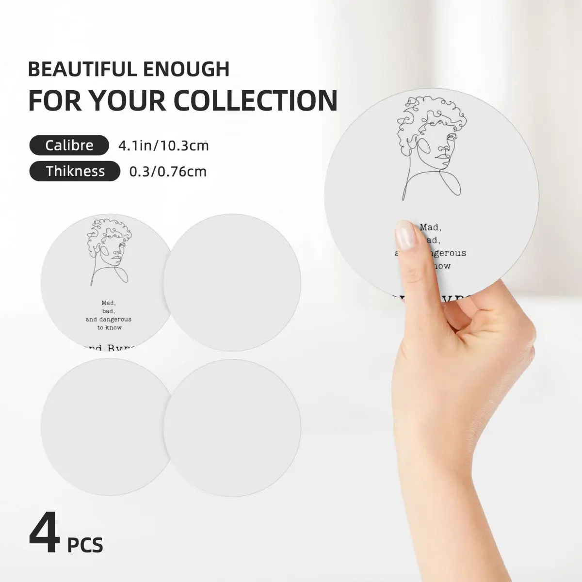 Сумасшедшая плохая и опасная-лорд Байрон керамические подставки (набор из 4) для