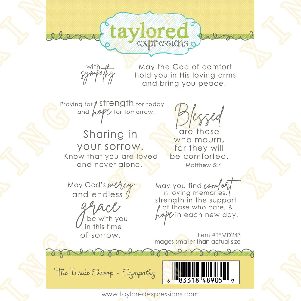 

Clear Silicone Stamps Scrapbook Embossed Paper Card Album Craft Template Stencils New for 2022 the Inside Scoop - Sympathy