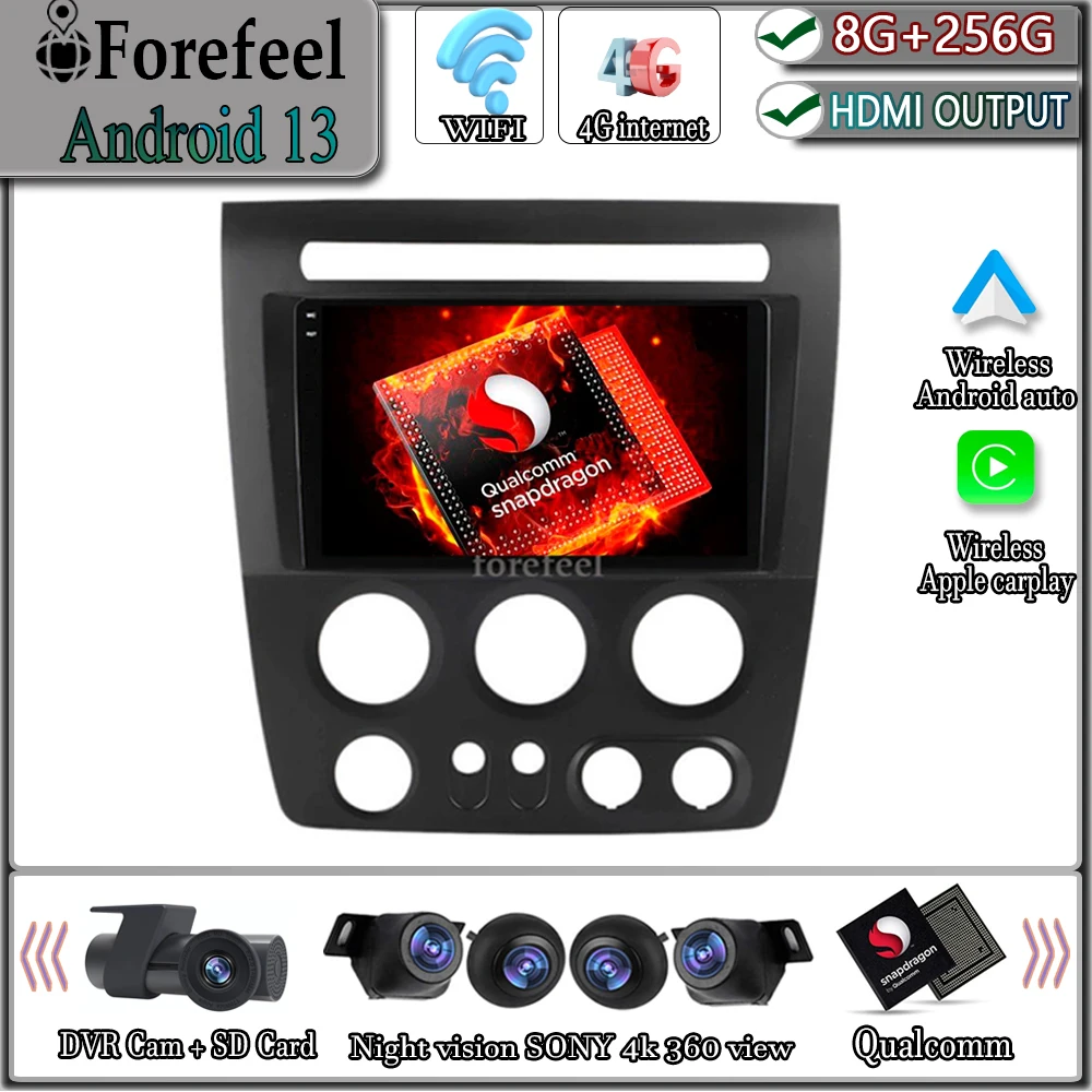 

Android 13 Qualcomm для Hummer H3 2005 - 2010 мультимедийная навигация GPS Видео Авторадио плеер Автомобильный стерео монитор Carplay радио