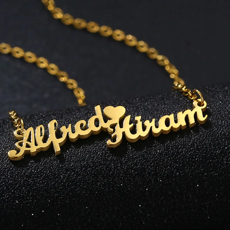 Ожерелье из нержавеющей стали на заказ кулон-табличка с именем Женские Ювелирные